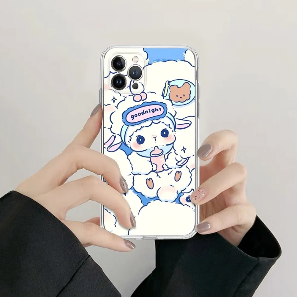 Cute Cartoon Little L-Lamb Phone Case Silicone Soft For Iphone 16 15 14 13 12 11 Pro Mini XS MAX Plus X Cover