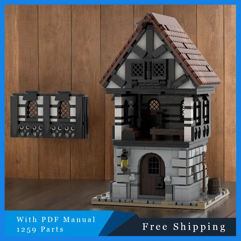 274 قطعة برج النرد الرمادي في القرون الوسطى المناظر الطبيعية بنة العصور الوسطى الحضرية عرض الشارع الطوب نموذج لعب هدايا الاطفال