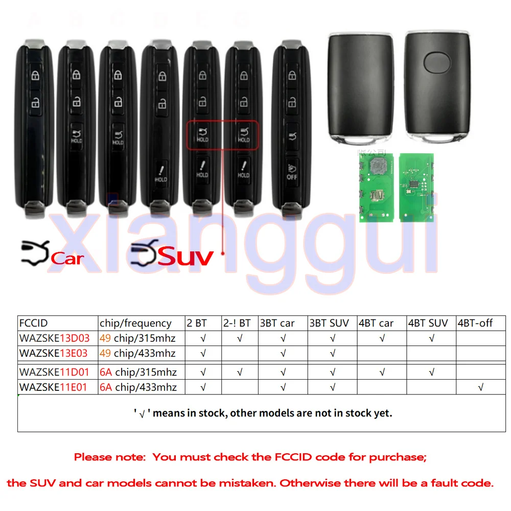 WAZSKE13D03/13E03/11D01/11E01 Smart Car Key for Mazda 3 6 MX-5 MIATA CX-9 CX-3 CX-5 CX-30 Axela CX-4 CX-8 CX9