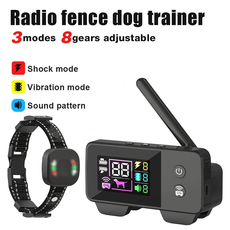 

New 480M Remote Wireless Electronic Fence Set, Pet Dog Trainer Smart Electric Shock Collar, Waterproof Charging Bark Stopper