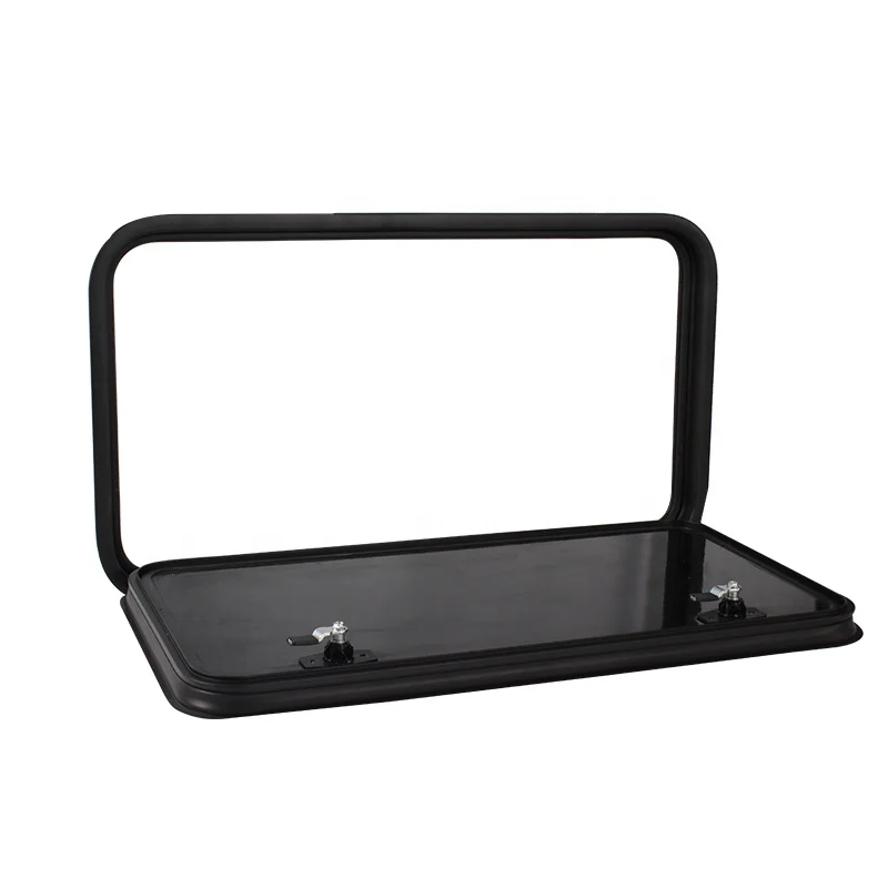 800*450mm UV Resistant Aluminum Alloy RV Luggage Hatch Door Black Water-Proof Lockable Long Lasting Caravan Accessory,Custom