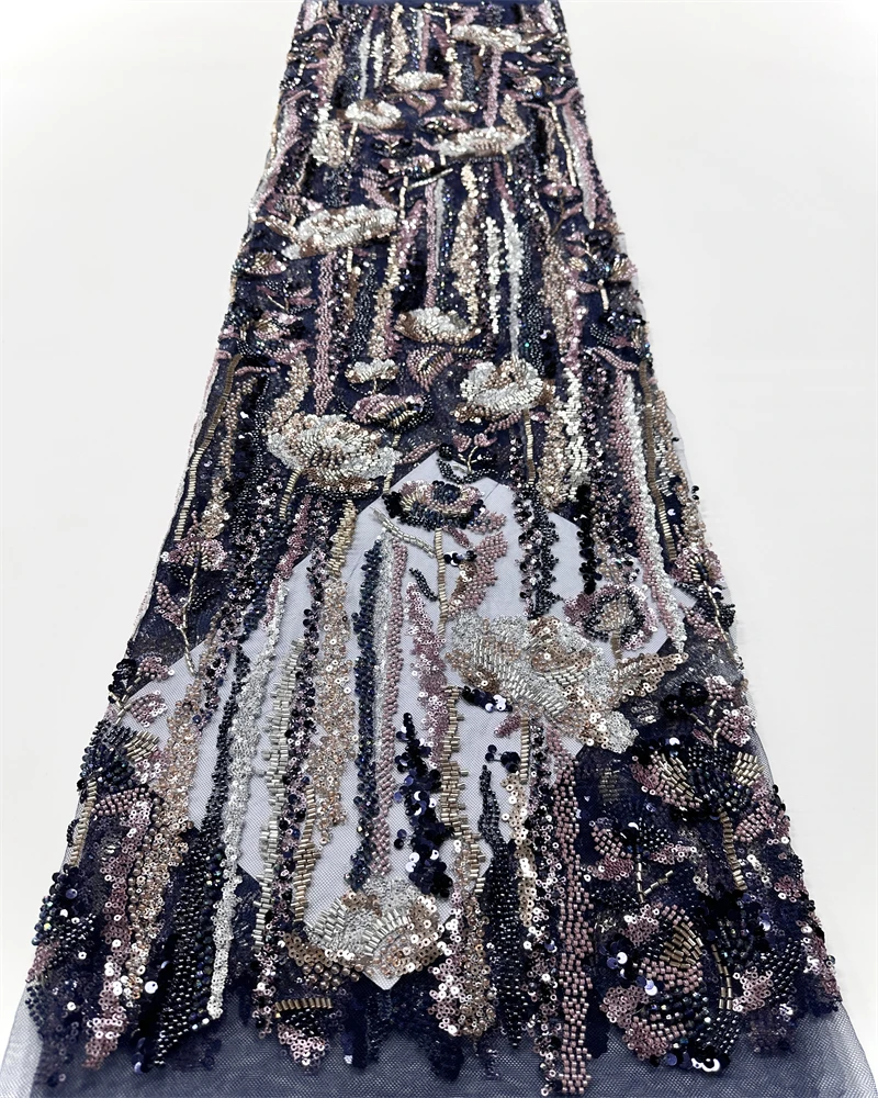 Afrikanische Pailletten Spitze Stoff Hohe Qualität Spitze Nigerian Französisch Tüll Perlen Spitze Stoffe Für Nähen Hochzeit Party Kleider