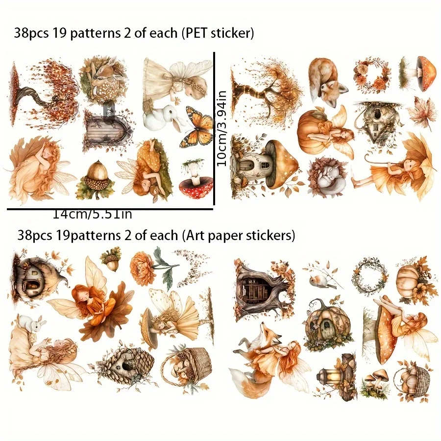 72-84 قطعة مجموعة ملصقات موضوع حيوانات الغابات والغابات لديكور الهالوين، وسجل القصاصات، وديكورات البطاقات البريدية، والكمبيوتر المحمول