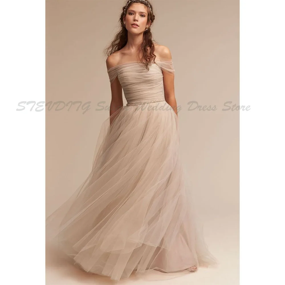 Classic Evening Dress Elegant Women Off The Shoulder High Quality Floor Length A Line Customized Formal Event Wedding Prom Gown