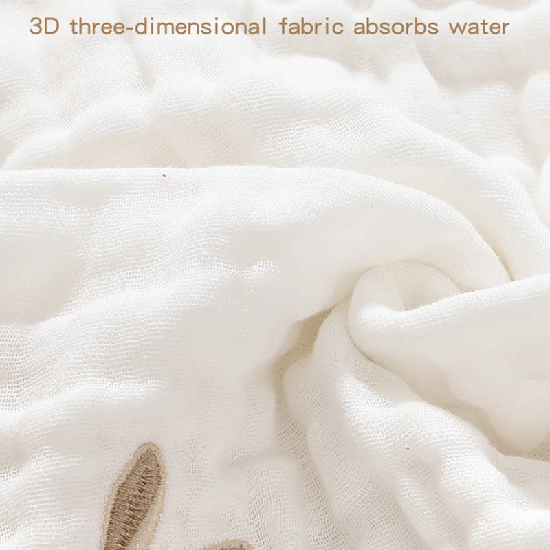Baby Saliva Towels 6 Layer Cotton Embroidery Hand Face Wipes Newborn Bib Kids Handkerchief Toddler Soft Washcloth Burp Cloth