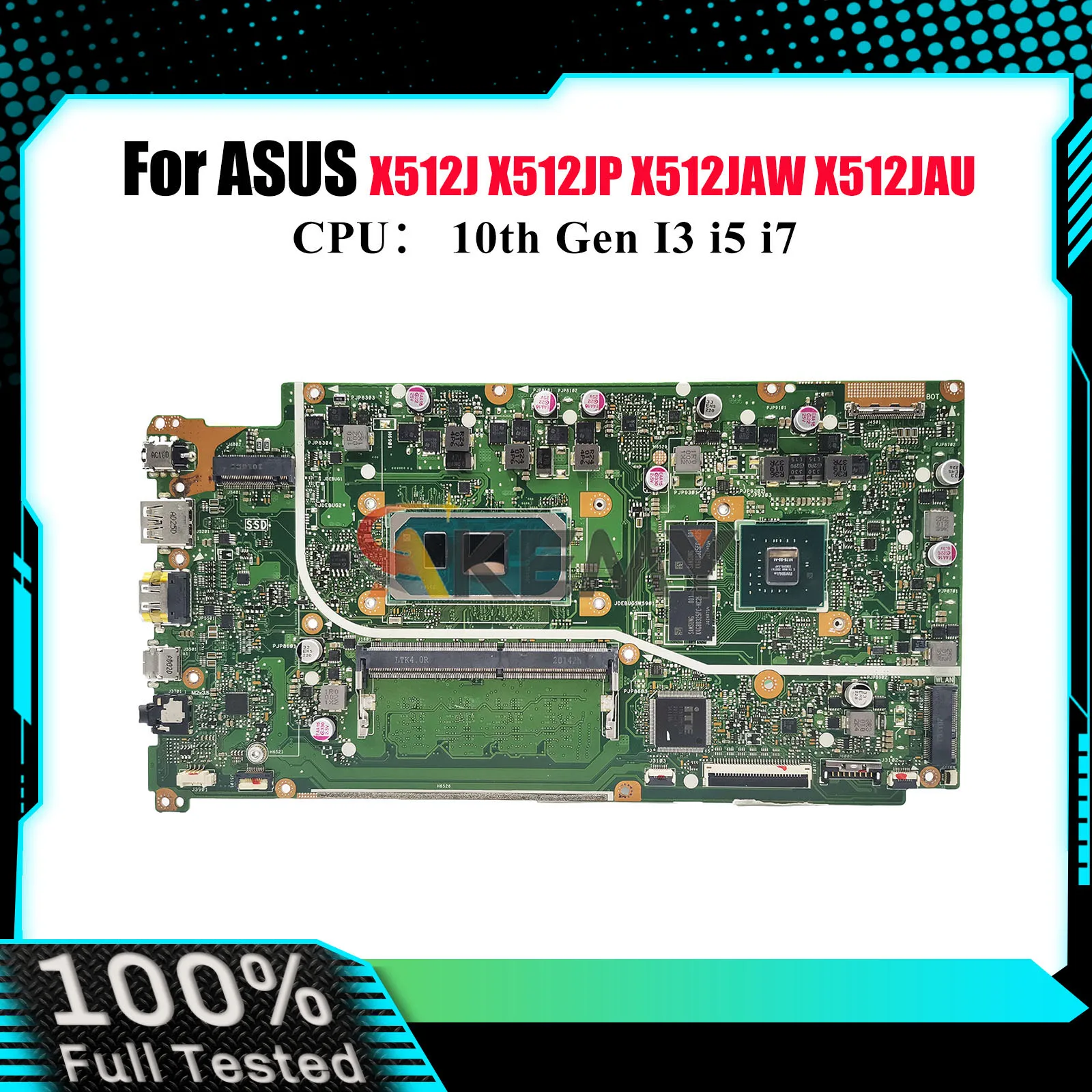 

X512JP Laptop Motherboard For ASUS K512J S512J X512JAU X512JP A512J X512J X512JAW X512JF V5000J Mainboard With 10th Gen I3 i5 i7