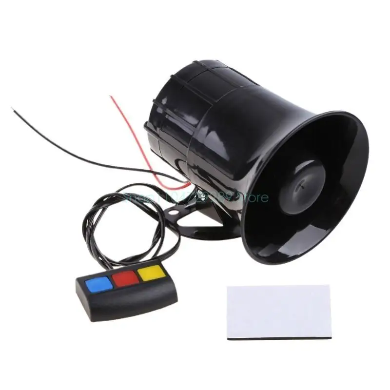 Alarma de advertencia para camión y coche, sirena de policía, bocina para coche, amplificador de altavoz de 3 tonos, bocina de sonido, sistema de micrófono PA de 12V
