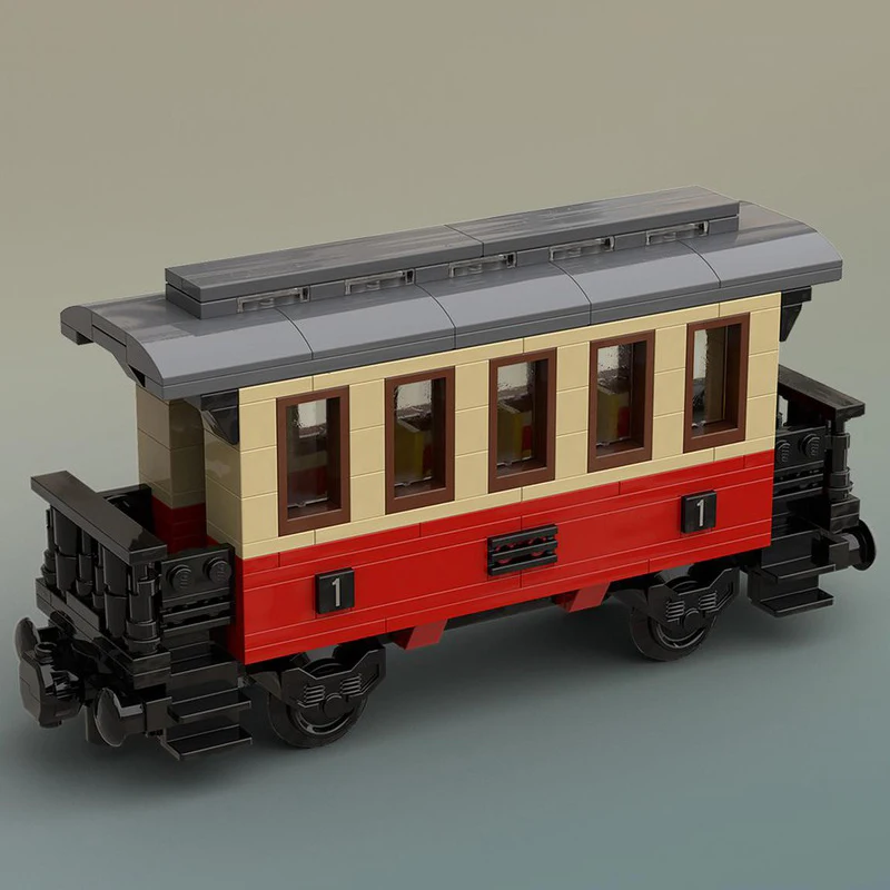 MOC city อุตสาหกรรม 2 เพลา passenger wagon รถไฟพาโนรามารุ่น DIY ไอเดียสร้างสรรค์ของเล่นเด็กของขวัญเทคโนโลยีคริสต์มาสบล็อก