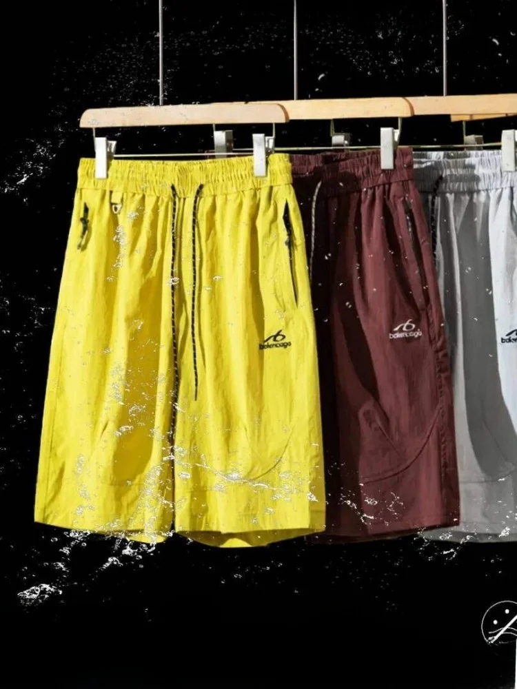 Quick Dry Breathable Outdoor Sports Shorts Men's Casual Workwear Summer 2026 New Style Standard Fit Pure Color Nylon Lycra
