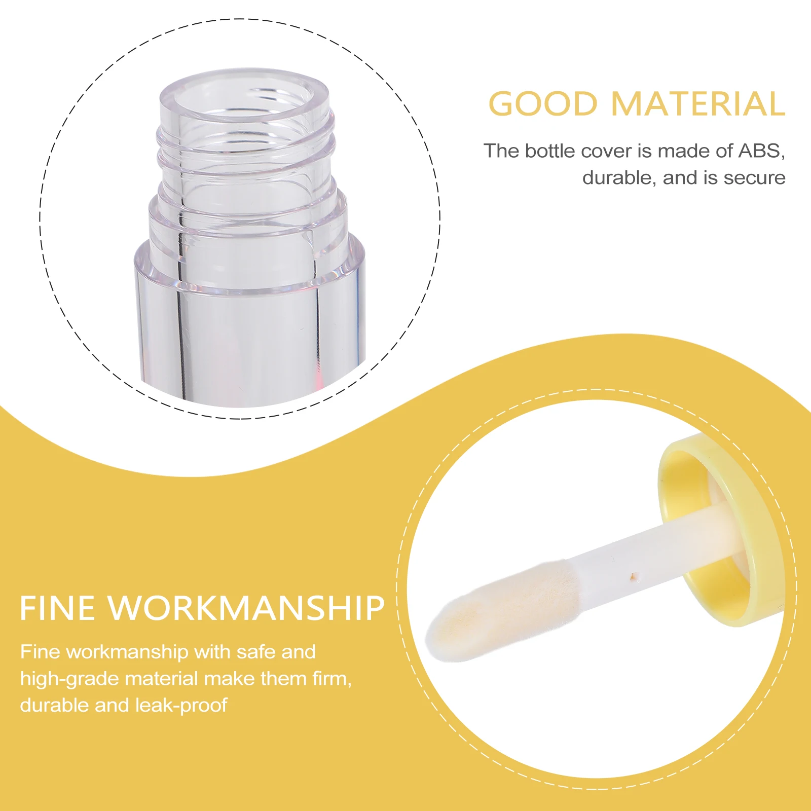 10Pcs Lip Gloss Tubes Transparent 6ml Portable Travel Empty Lip Balm Bottles Brush Head DIY Containers