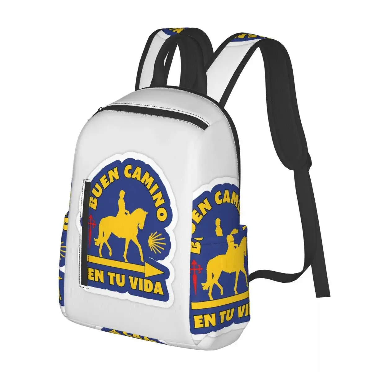 

Yellow Camino De Santiago Scallop Shell Student Backpack School Bag for Boys Girls Fashion Bookbag Shoulder Bags