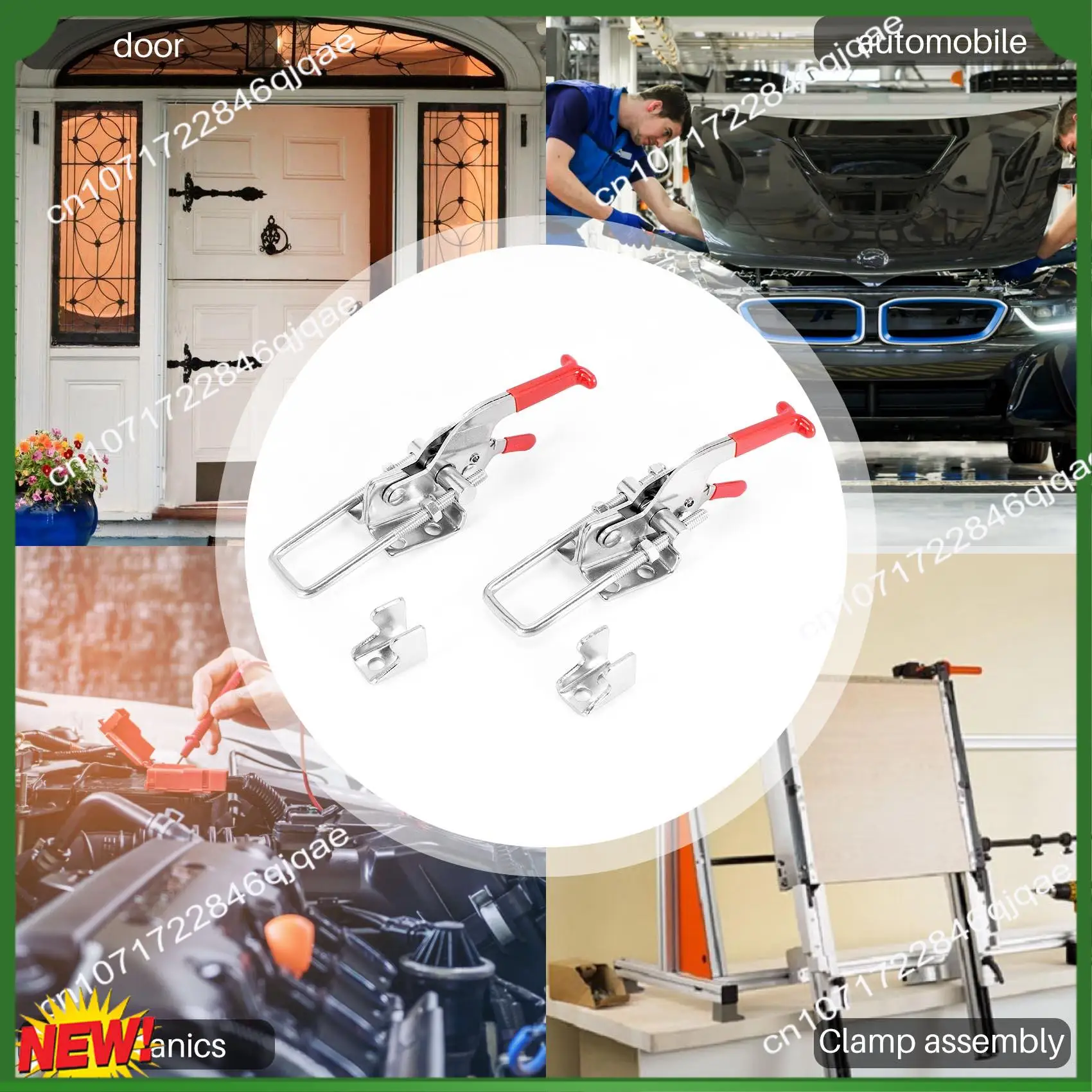 A48I 2-Pack 2000Lbs Capacity Heavy Duty Adjustable Latch U Bolt Self-Lock Toggle Clamp