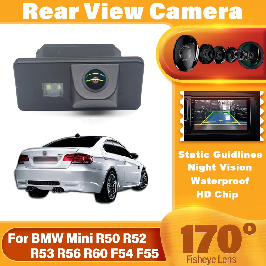 170 ° Специальная автомобильная резервная парковочная камера заднего вида HD CCD CAM, аксессуары для BMW Mini R50 R52 R53 R56 R60 F54 F55 F56 170 ° Специальная автомобильная резервная парковочная камера заднего вида HD CCD CAM, аксессуары для BMW Mini R50 R52 R53 R56 R60 F54 F55 F56
