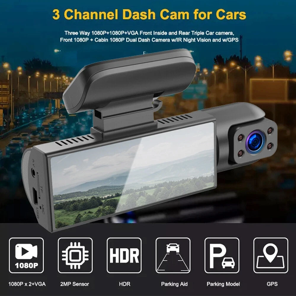 1080P Car Front And Built-in Driving Recorder 3.16-inch WIFI Driving Recorder Car Dual Camera Recorder Black Box Car Accessories