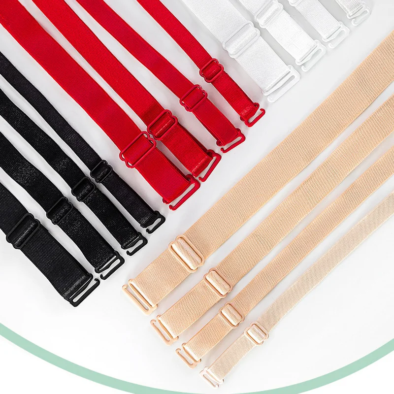 10mm Wide Elastic Bra Shoulder Straps Stretch Nylon SLIM Webbing Strap Bands Costume DIY Accessories (Multi Optional Colors)
