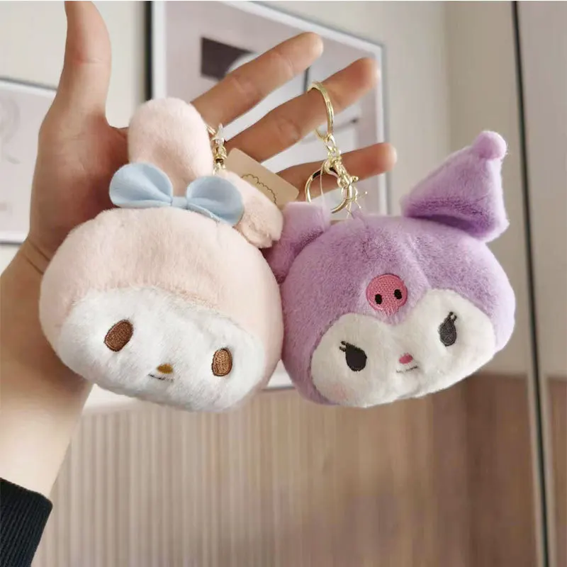 

Anime Sanrio Hello Kitty Plush Coin Purse Keychain Cute Mymelody Cinnamoroll Kuromi Cartoon Character Doll Toy Girls Gift