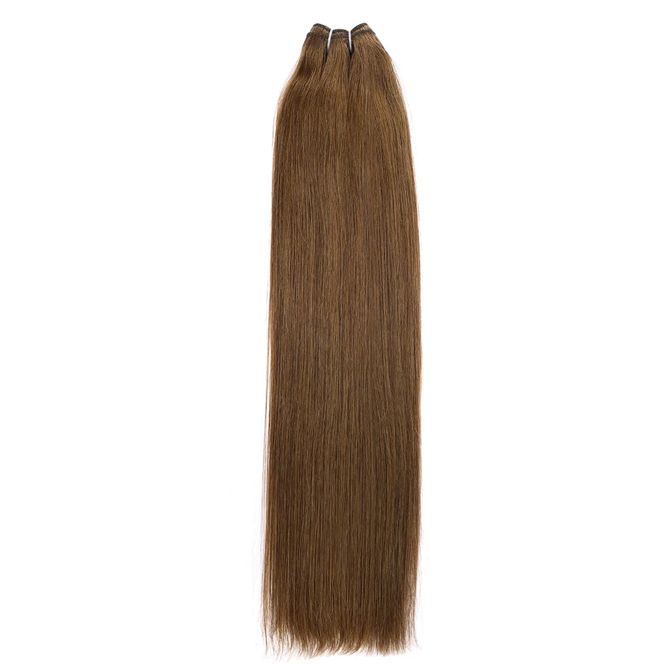 Recht Menselijk haarbundels Europees Remy Menselijk haar weeft Naai in inslagextensies Natuurlijk haar Bruin blond 14 "-28 inch BHF