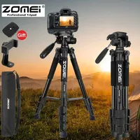 ZOMEI Q111 140cm Lightweight Aluminium Tripod Stand For Camera Mobile with Phone Holder Remote Shutter Light Stand Photography