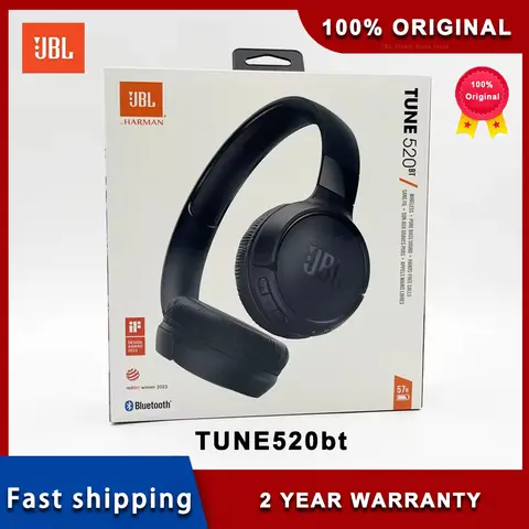 JBL Tune 520BT T520BT 100% Original Wireless Bluetooth 5.3 Headphone Multi-Point Connection Headset Support Siri Goole Assistant