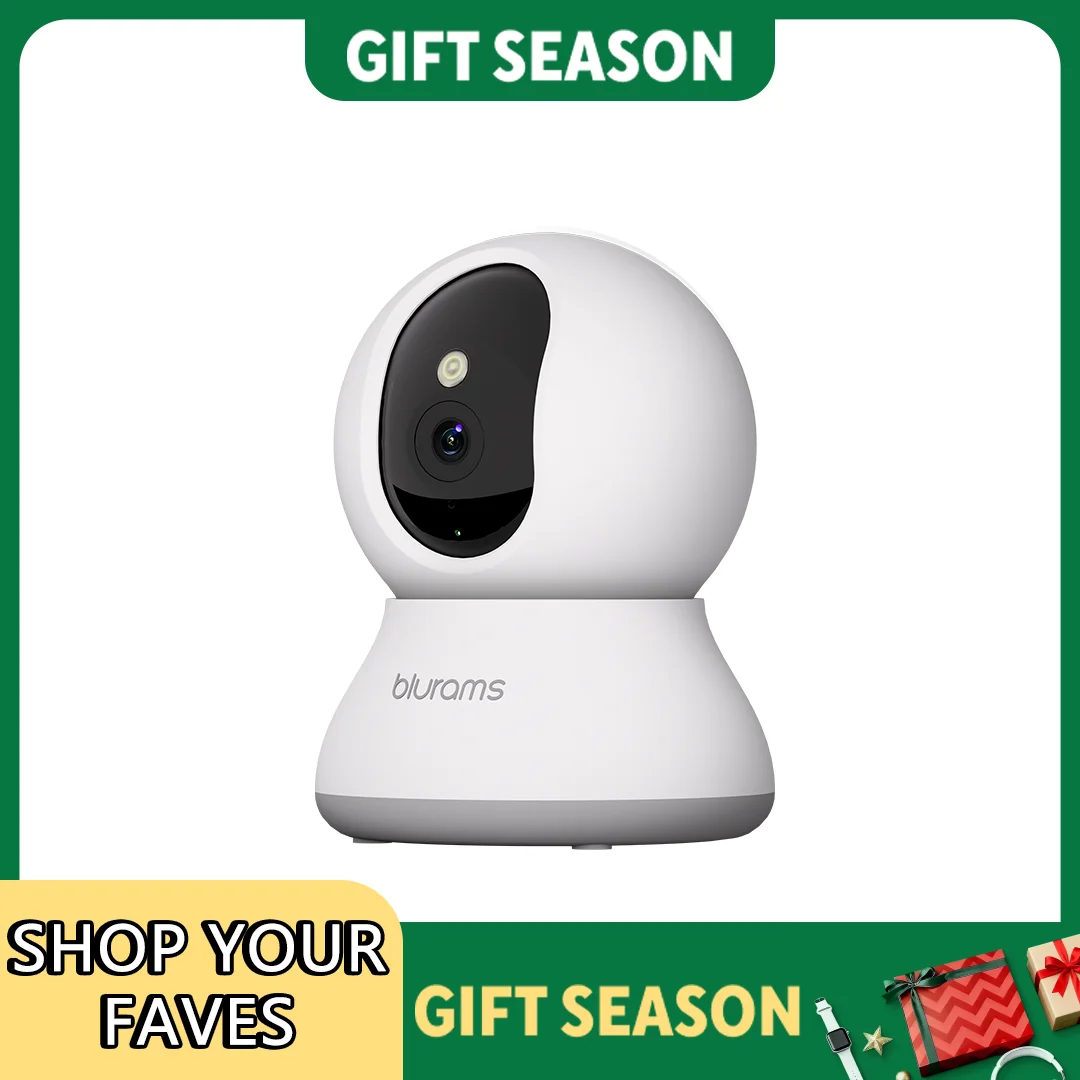 Cam�ra de s�curit� int�rieure Blurams 2K, cam�ra de s�curit� domestique pour chien/ancien, cam�ra de s�curit� avec mise � jour d'appel � une touche A31S-2pc