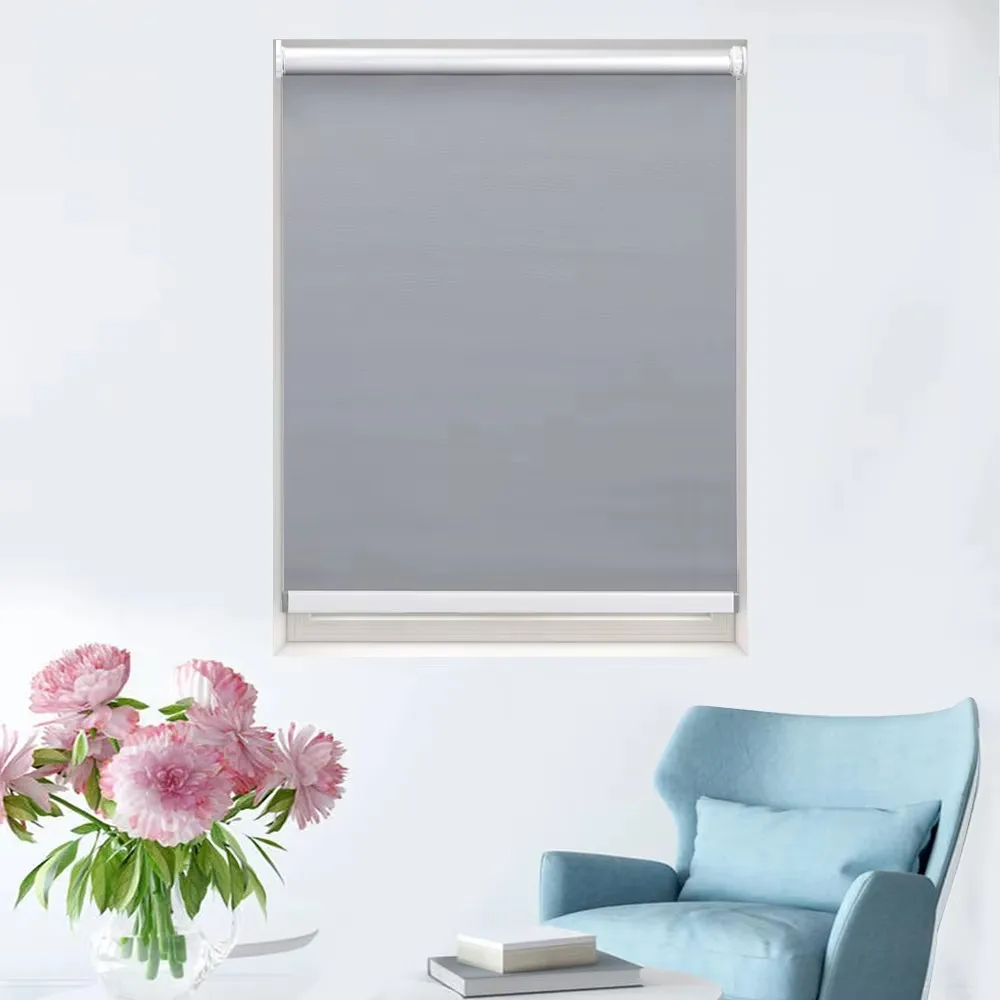 Hole Free Semi-blackout Roller Blinds for Window Shade Hot Selling Waterproof Sunshade Easy to install Roller Blinds for Office