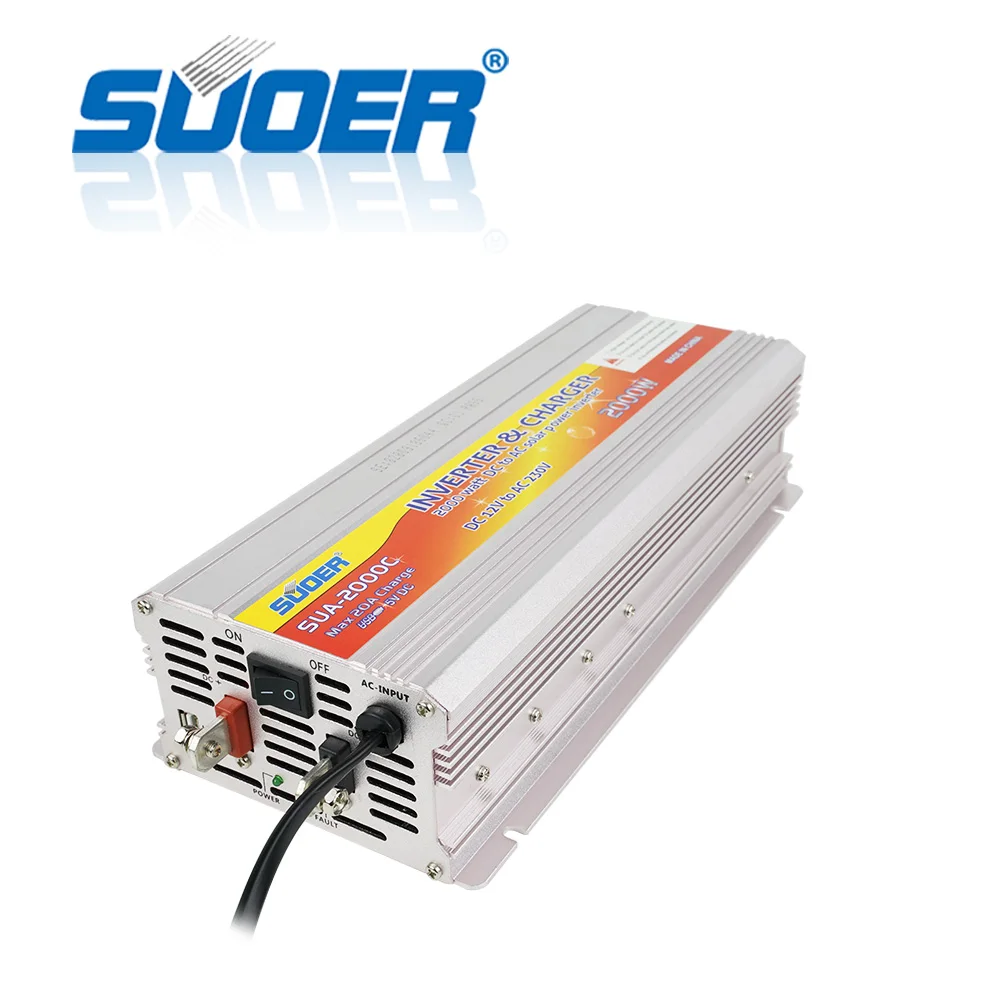 عاكس منزلي 12 فولت 220 فولت 2000 فولت عاكس طاقة مع شاحن بطارية مدمج حماية آمنة متعددة