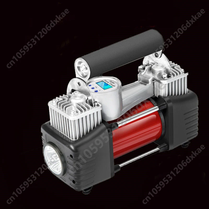 High Power Automotive Air Pump Dual Cylinder All Metal Fast Off-road Sand Pump High-pressure 300W Air Compressor