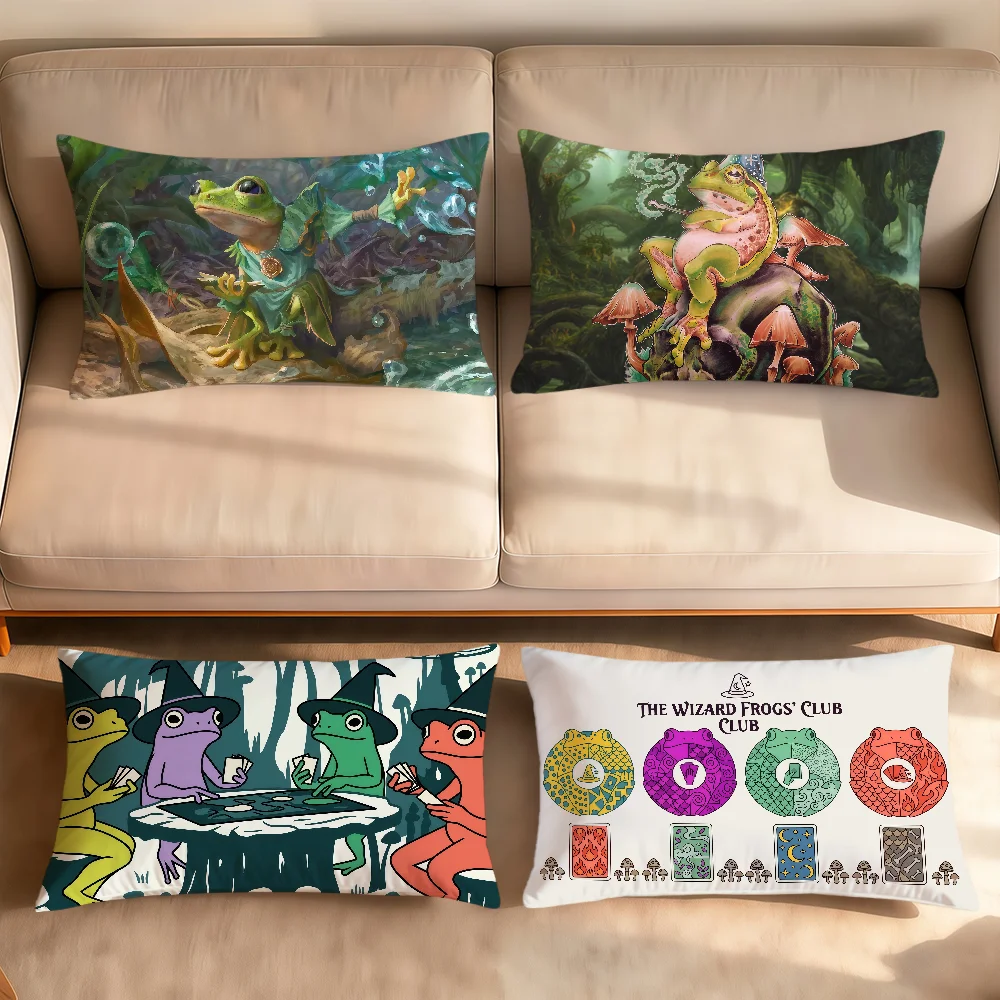 Anime Magic Gathering Frog Wizard Rectangle Pillowcover Home Sofa Living Room Dorm Bedside Hogar Pillowcase Party Gift