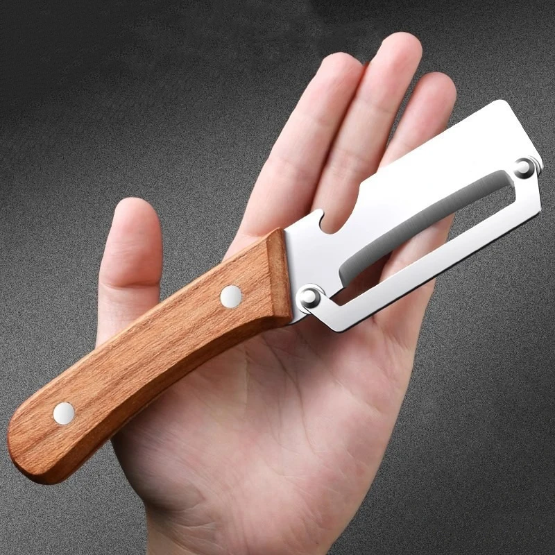 Stainless Steel Peeler With Wooden Handle For Peeling And Slicing Fruits And Vegetables | Durable And Smooth Operation