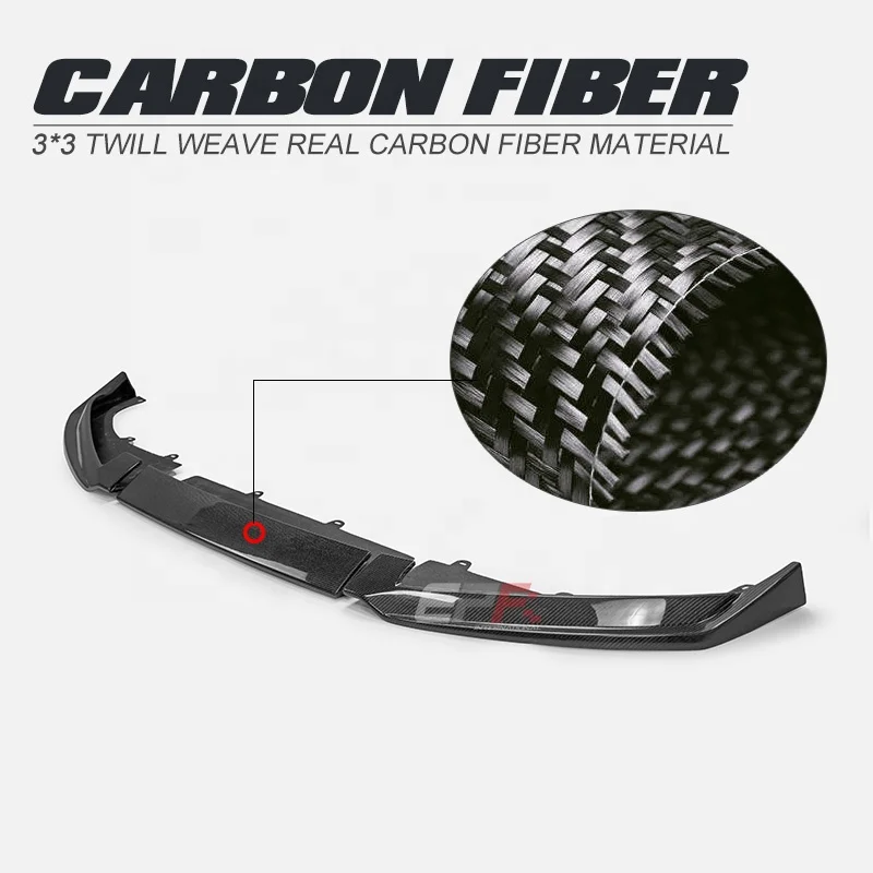 

suitable for Suitable for Kia EV6 GT-Line EP VCON Front Lip 3Pcs 2022+Model Auto Parts for Replace Durable Carbon Fiber