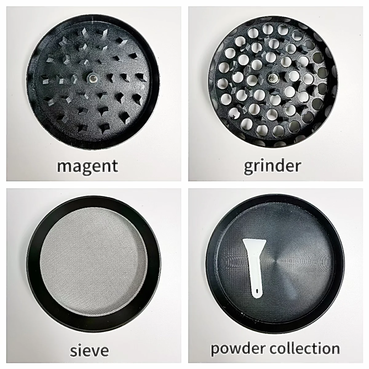 2inch5cm Colorful Sun Face 4-Layers Herb Grinder Zinc Alloy Crusher Metal Manual Raw Cutter Grass Grinder Smoking Tool Gift view 2