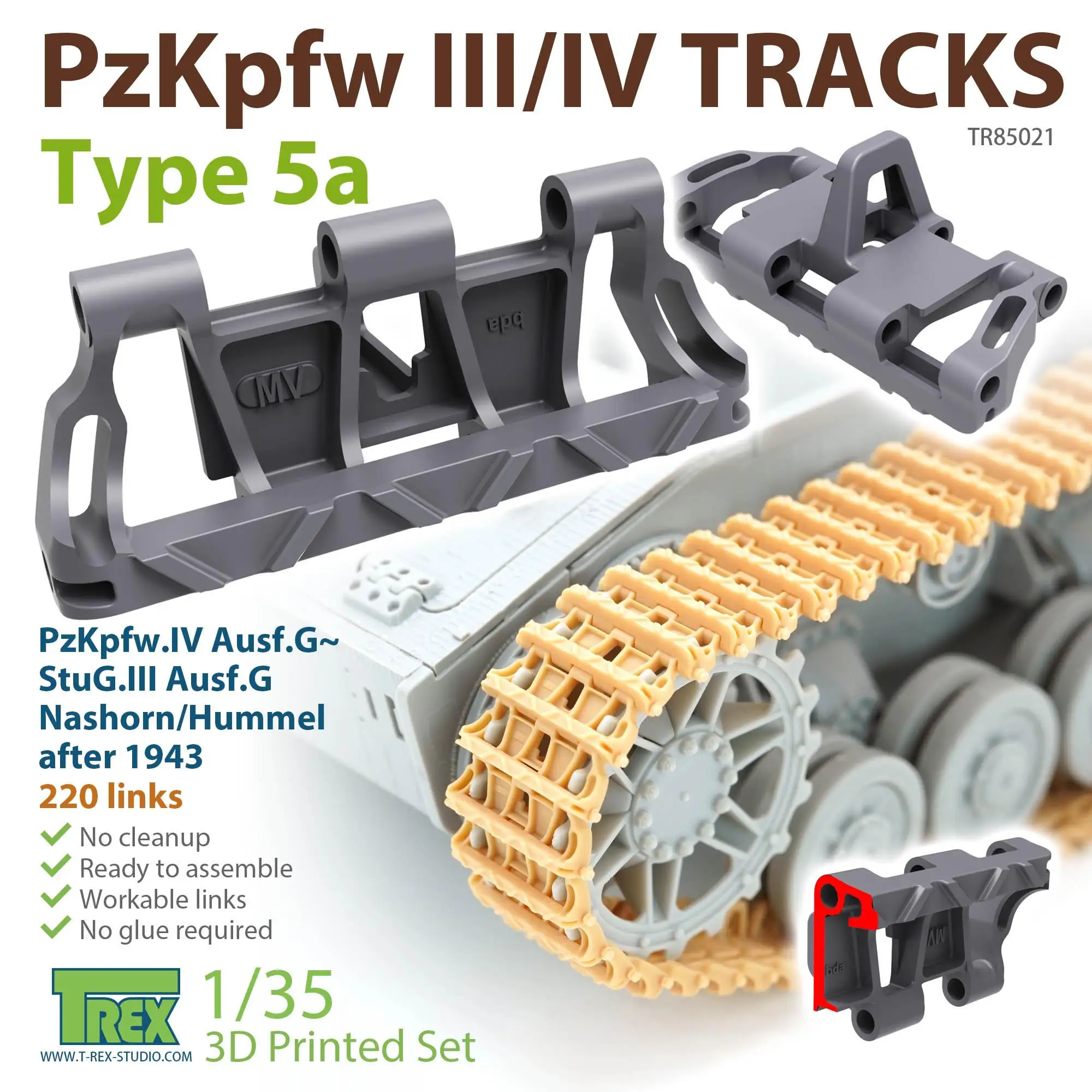 

T-REX 85021 1/35 PzKpfw.III/IV Tracks Type 5a