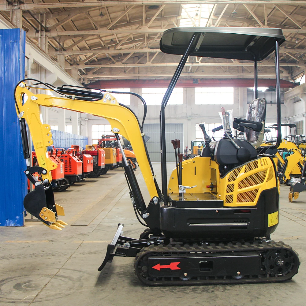 Mini escavatore idraulico diesel Escavatore cingolato da 1,5 tonnellate con accessori Uso domestico Piccolo escavatore Consegna veloce personalizzata