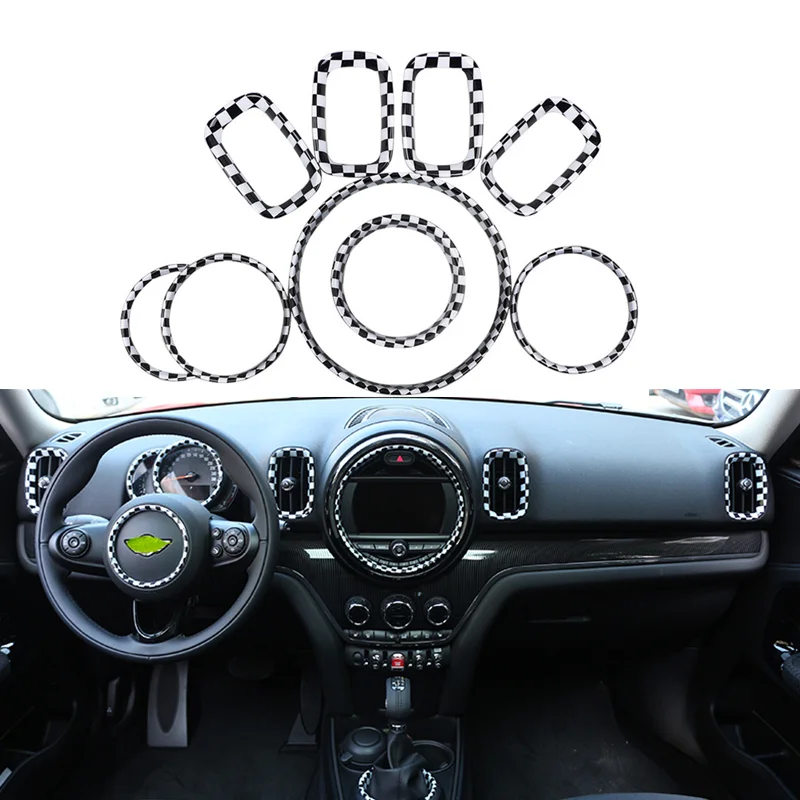 For MINI Cooper F60 Countryman Interior Trim Instrument Panel Decorative Rings Dashboard Cover Air Conditioning Frame Shell F 60