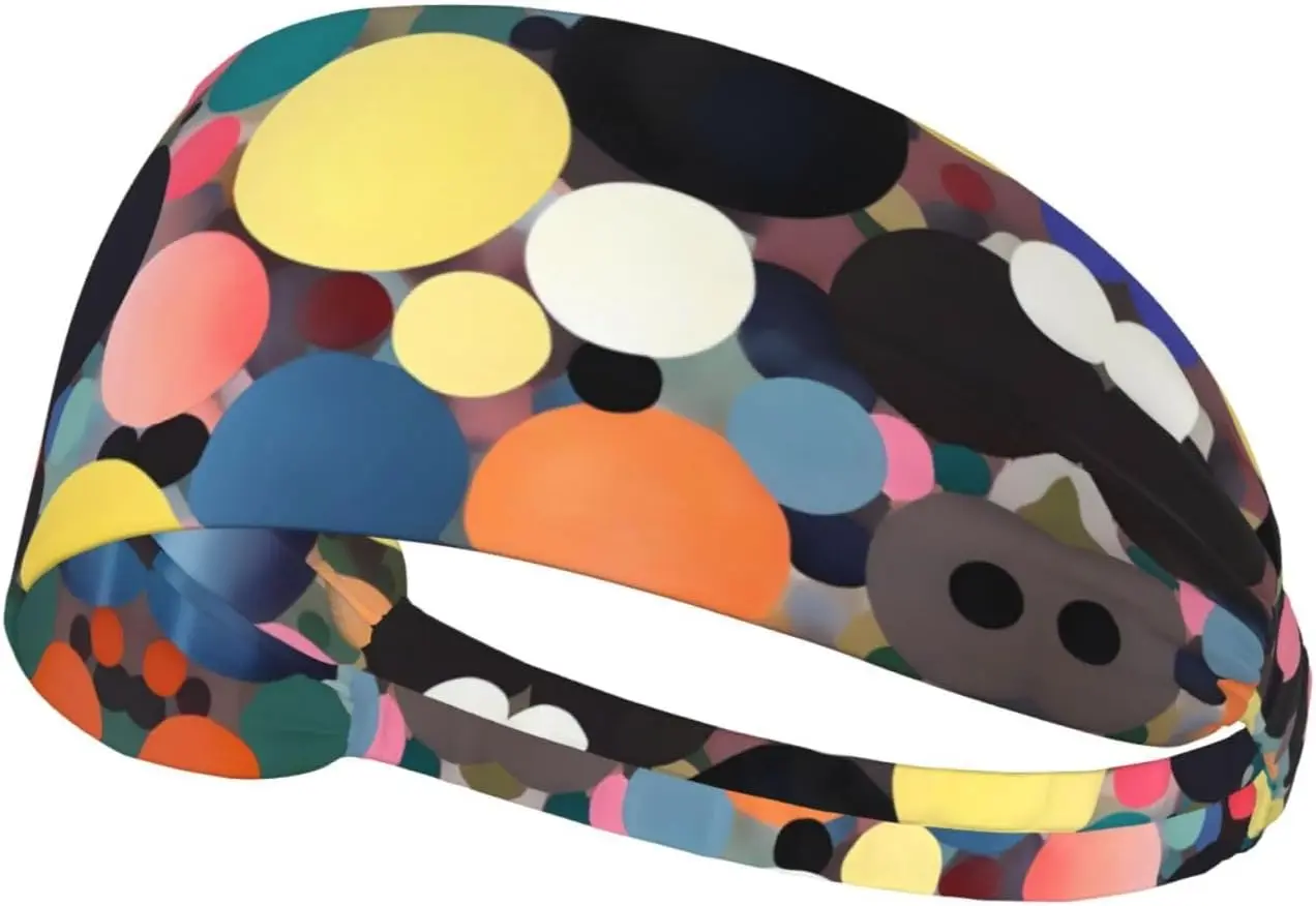 

Abstract Painting of Circles Elastic Exercise Headband, Fitness Exercise Yoga Cycling Headband, Outdoor Sports Elastic Sweat-Abs