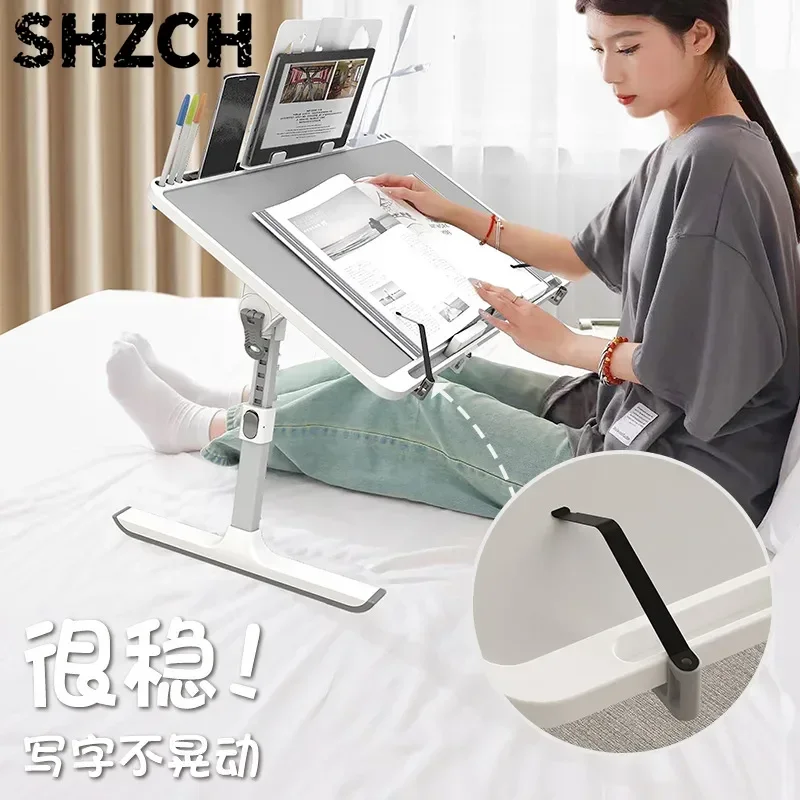 Foldable and Adjustable Bed with Small Table Dormitory Study Desk Laptop Desk Children's Reading Desk