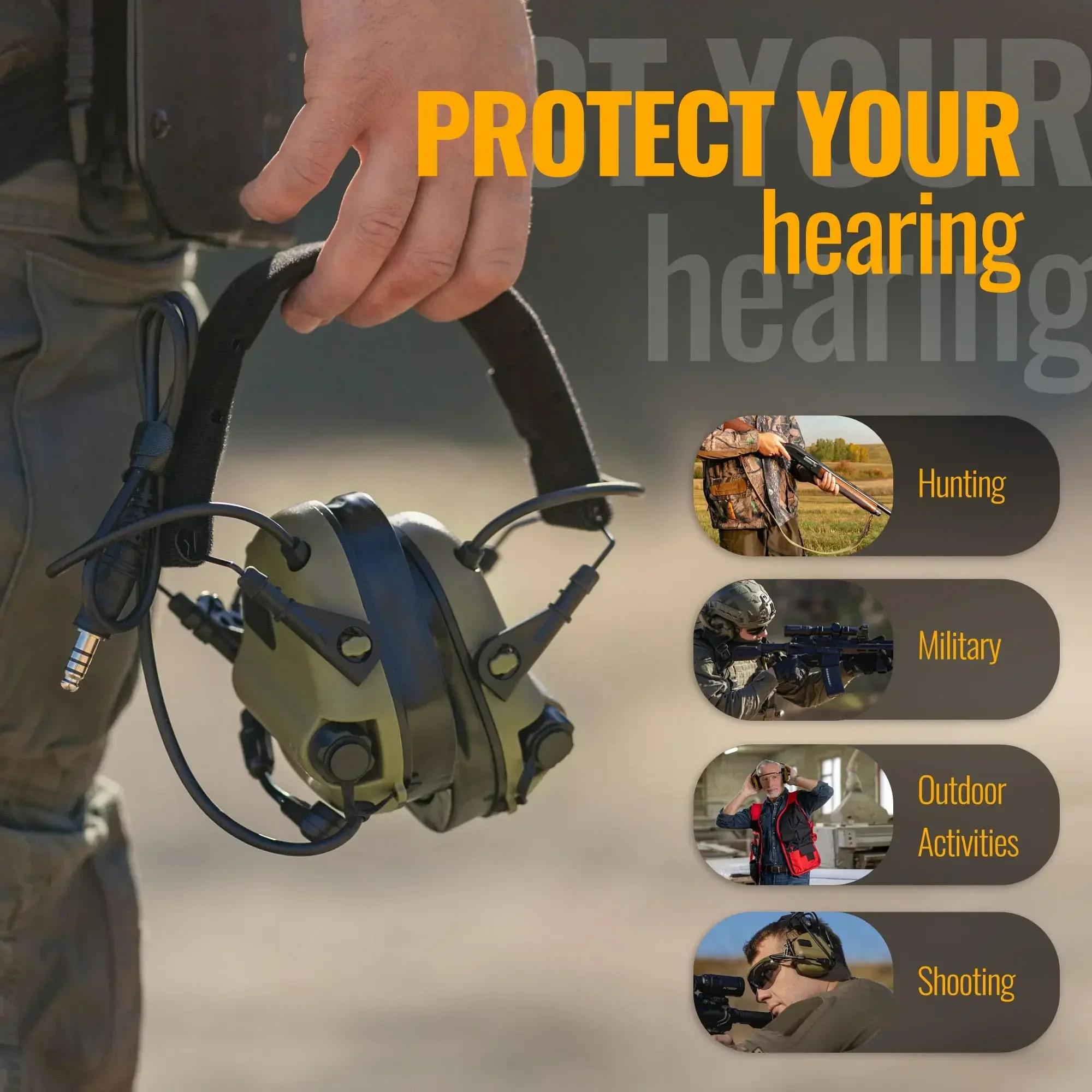 2024 EARMOR M32 MOD4 Tactical Headset Anti-Noise Headset Tactical Aviation Communication Shooting Headset