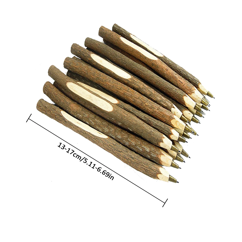 10 قطعة فروع خشبية الطبيعية على شكل صديقة للبيئة قلم حبر جاف الرجعية رسم قلم رصاص Vintage القرطاسية مكتب اللوازم المدرسية