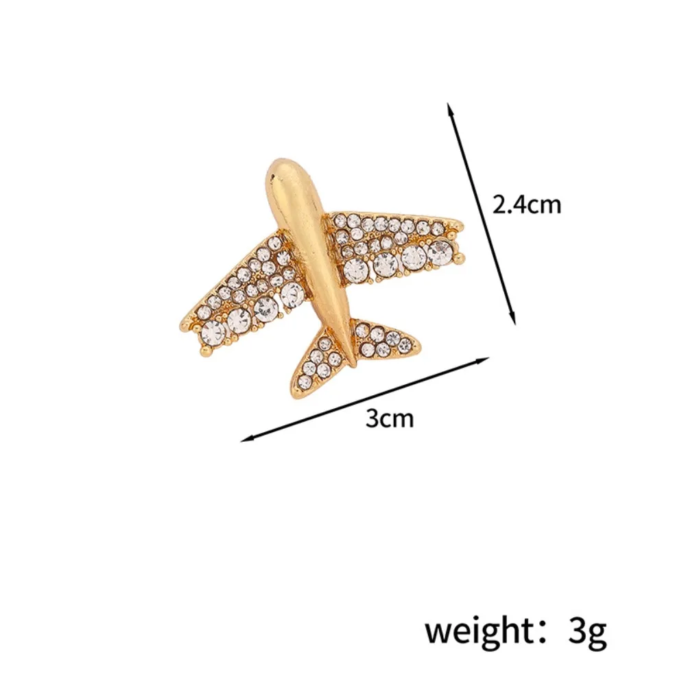 High-end Rhinestone Airplane Brooch Pins Fashion Accessories Exquisite Bee Badge for Women and Men Jewelry Gifts