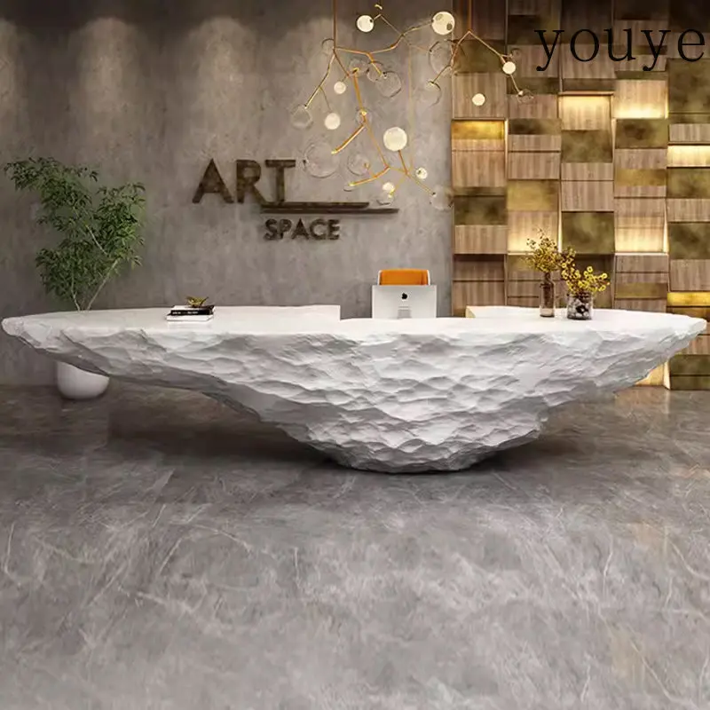 Paint front desk FRP reception desk Beauty salon Modern special-shaped creative service Bar counter Company information desk