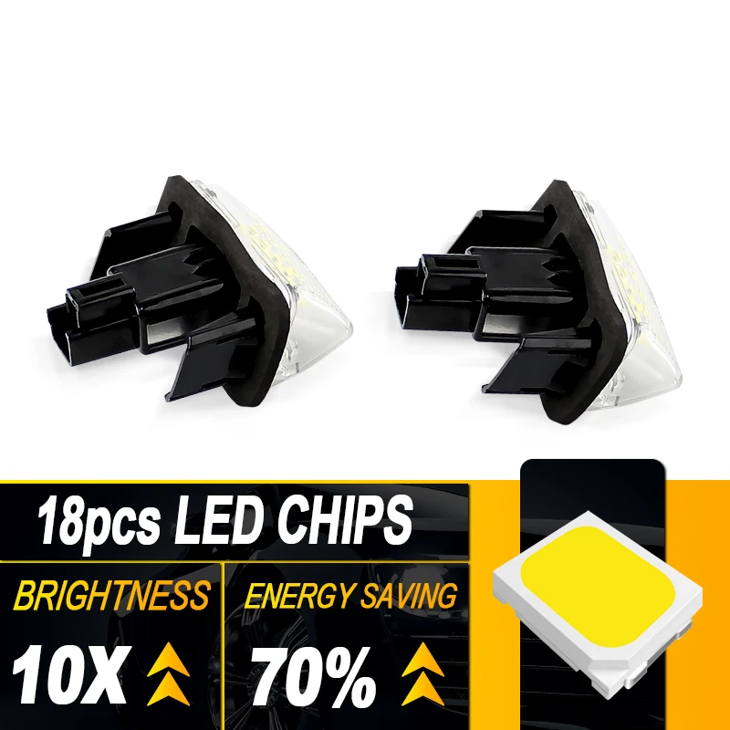 2PCS Bright White LED License Plate Light For Toyota Auris E1 E18 Avensis Avalon Camry Hybrid Corolla Fielder Esquire EZ Prius C