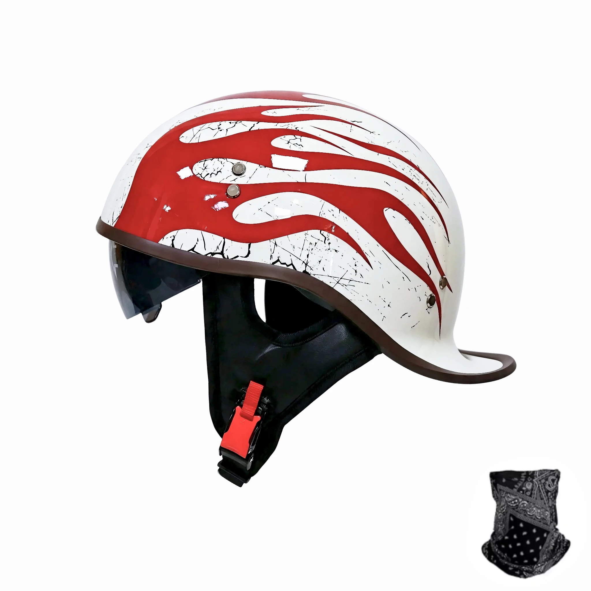 Summer retro motorcycle helmet Harley cruise pedal riding electric cars for men and women commuting light little upturned helmet