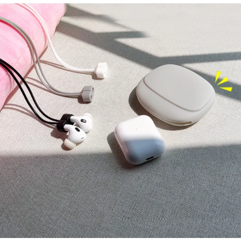 Magnetic Silicone Anti-Lost Neck Strap for AirPods 1 2 3 4, Wireless Bluetooth Earbuds Anti-Drop Lanyard Accessory