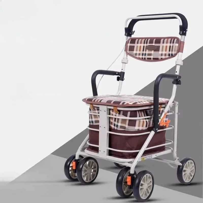 The elderly trolley can be used for walking, and the light folding elderly trolley can be used.