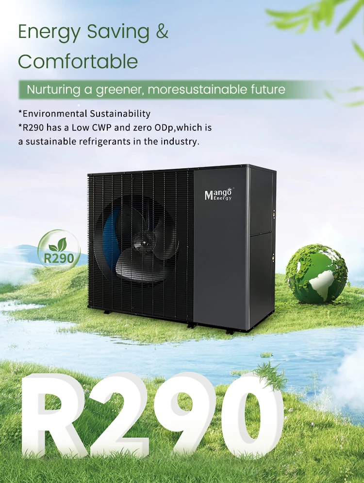 High Quality DC Inverter A+++ ERP Air-to-Water R290 Heat Pump Solar Hotel Indoor Fan Coil Units Heating Cooling