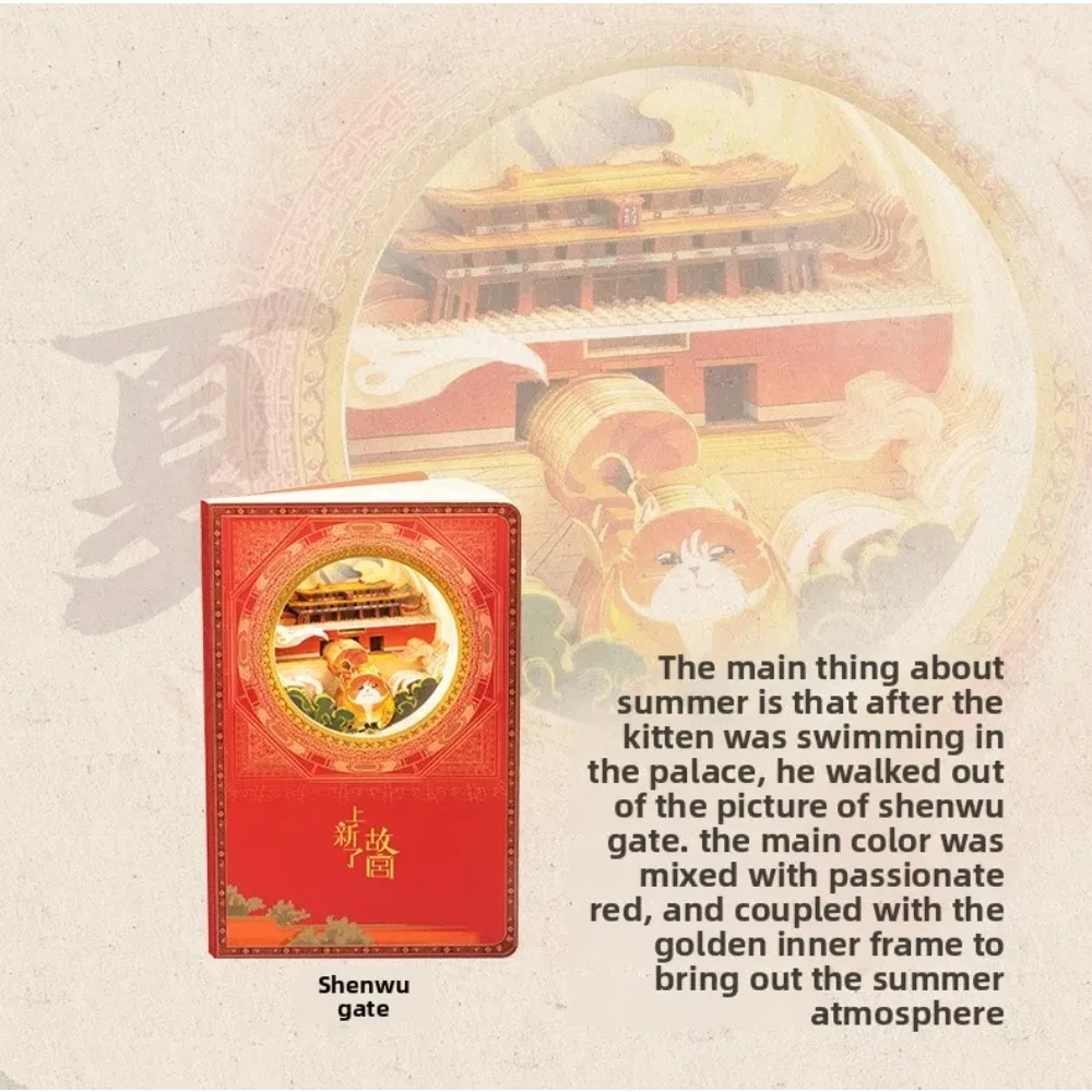 New Palace Star Time Themed 3D Stereo Layered Paper Carving Notebook Seal Check In Hand Account Artistic Design