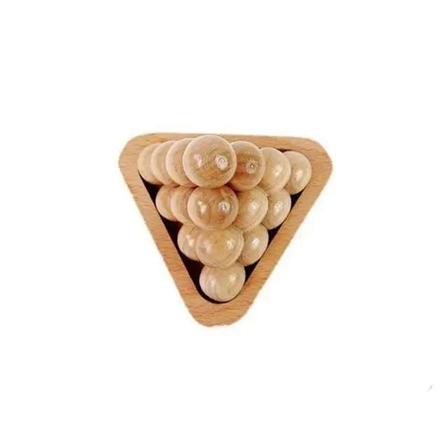 Intelligence Pyramid-shaped Wooden Beads Brain Teasers 3D Logic Mind Puzzle Game 2 Intelligence Pyramid-shaped Wooden Beads Brain Teasers 3D Logic Mind Puzzle Game 2