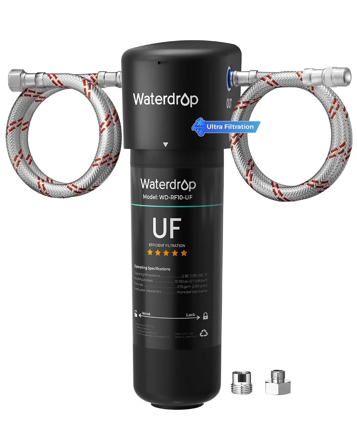 

Under Sink Water Filter System, 0.01μm Ultrafiltration, 1-Year Life, Reduces Lead & Chlorine, Direct Connect