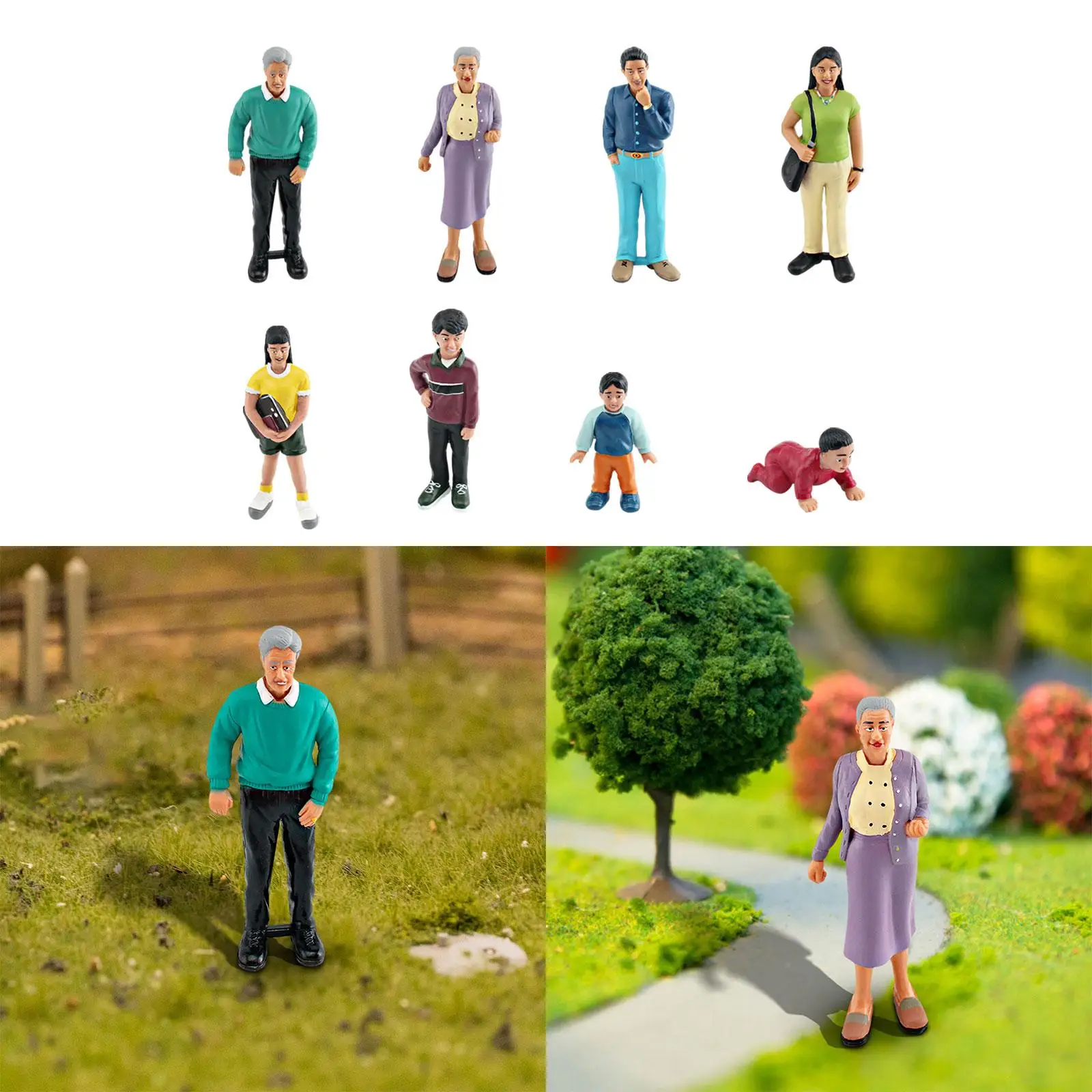 Miniature Figure Collection Fairy Garden Movie Scene Micro Landscape Painted Ornament Character Human Model Diorama Scenery