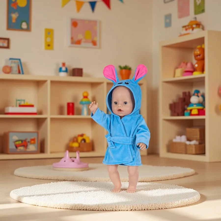 Kawaii 동물 플러시 옷 18 인치/45Cm 미국 인형 새로운 다시 태어난 아기 인형 잠옷 복장 어린이 생일 선물